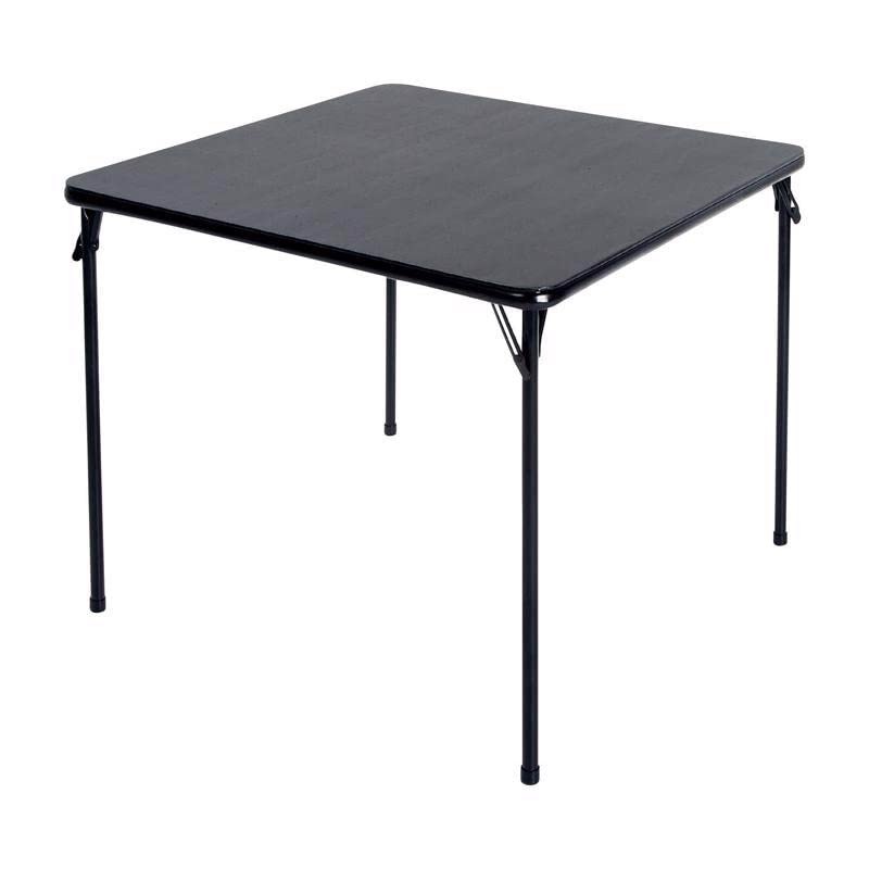 Cosco Square Folding Table 34" Black Steel, Steel Frame, Vinyl