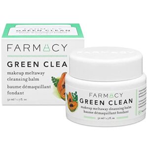 farmacy natural makeup remover – green clean makeup meltaway cleansing balm cosmetic – travel size 1.7 oz