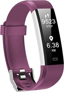 kummel fitness tracker with heart rate monitor, waterproof activity tracker with pedometer & sleep monitor, calories, step tracking for women men purple