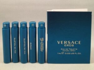 5 versace eros edt travel sample spray vial 0.03 oz/1 ml each lot