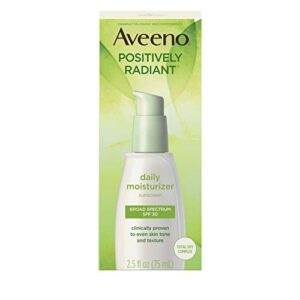 aveeno positively radiant daily face moisturizer broad spectrum spf 30, 2.3 fl. oz. (pack of 3)