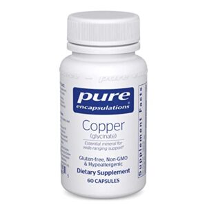 pure encapsulations copper (glycinate) | iron absorption supplement for red blood cell formation* | 60 capsules