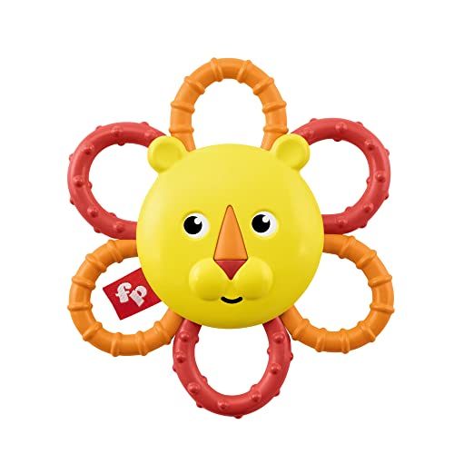 Fisher-Price Take & Teethe Lion 3M+ Yelllow Orange Rattle Toy