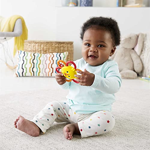 Fisher-Price Take & Teethe Lion 3M+ Yelllow Orange Rattle Toy