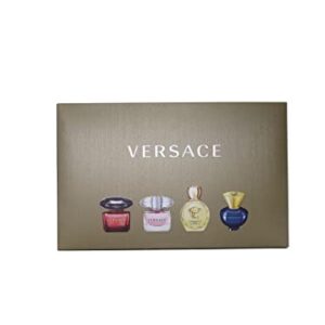 Versace Gifts & Sets Womens Mini Set (Crystal Noir/Bright Crystal/ Eros Pour Femme EDT, Pour Femme Dylan Blue EDP)