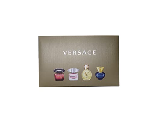 Versace Gifts & Sets Womens Mini Set (Crystal Noir/Bright Crystal/ Eros Pour Femme EDT, Pour Femme Dylan Blue EDP)