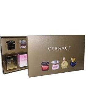 Versace Gifts & Sets Womens Mini Set (Crystal Noir/Bright Crystal/ Eros Pour Femme EDT, Pour Femme Dylan Blue EDP)