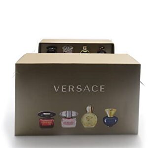 Versace Gifts & Sets Womens Mini Set (Crystal Noir/Bright Crystal/ Eros Pour Femme EDT, Pour Femme Dylan Blue EDP)