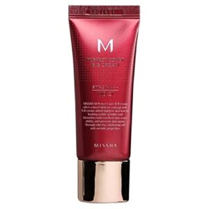 missha m perfect cover bb cream #21 spf 42 pa+++ 50ml-lightweight, multi-function, high coverage makeup to help infuse moisture for firmer-looking skin with reduction in appearance of fine lines