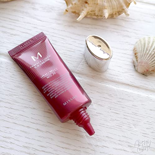 MISSHA M PERFECT COVER BB CREAM #21 SPF 42 PA+++ 50ml-Lightweight, Multi-Function, High Coverage Makeup to help infuse moisture for firmer-looking skin with reduction in appearance of fine lines