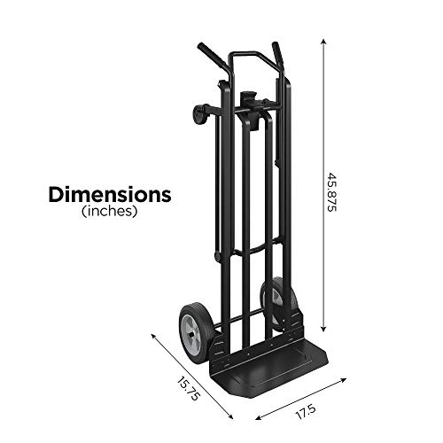 COSCO Steel 2-in-1 Hand Truck (800 lb Weight Capacity, Black, 2 positions)