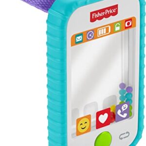 Fisher Price Baby Toy Hashtag Selfie Fun Phone 3-In-1 Rattle Mirror & Bpa-Free Teether for Sensory & Fine Motor Skill Development