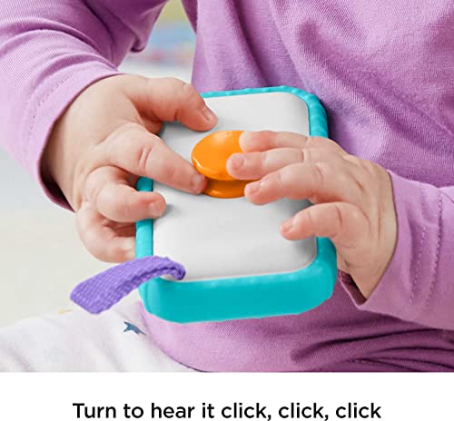 Fisher Price Baby Toy Hashtag Selfie Fun Phone 3-In-1 Rattle Mirror & Bpa-Free Teether for Sensory & Fine Motor Skill Development
