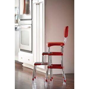 Cosco Vintag Retro Red Metal Counter Chair / Step Stool