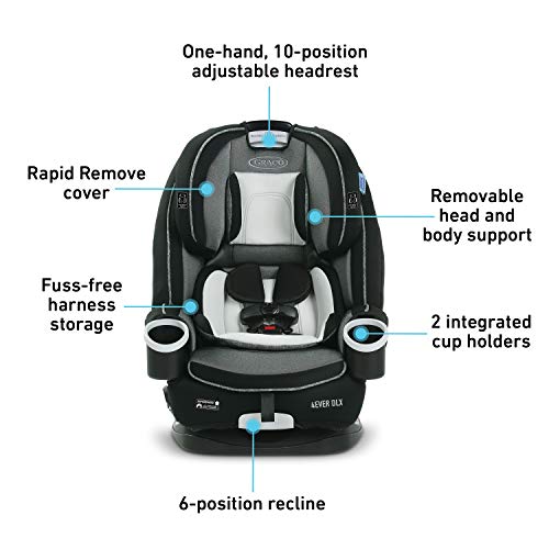 Graco 4Ever DLX 4 in 1 Car Seat, Infant to Toddler Car Seat, with 10 Years of Use, Fairmont , 20x21.5x24 Inch (Pack of 1)