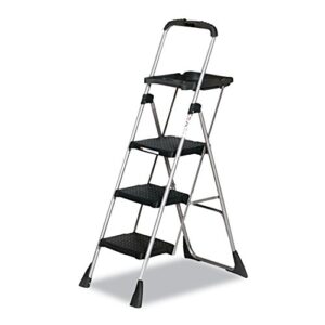 cosco 11880pblw1 max work steel platform ladder, 22w x 31d x 55h, 3-step, black