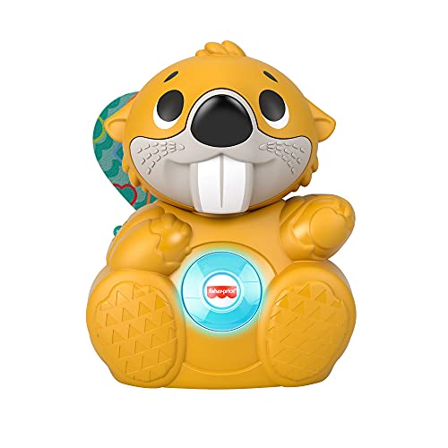 Fisher-Price Linkimals Boppin’ Beaver - UK English Edition, Light-up Musical Activity Toy for Baby, GXD79