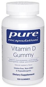pure encapsulations vitamin d gummy | support for musculoskeletal, cardiovascular, neurocognitive, cellular, and immune health* | 100 gummies | natural raspberry flavor
