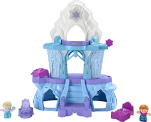 disney frozen toddler playset little people elsa’s enchanted lights palace with anna & elsa figures for ages 18+ months