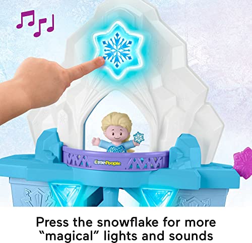 Disney Frozen Toddler Playset Little People Elsa’S Enchanted Lights Palace With Anna & Elsa Figures For Ages 18+ Months