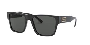 versace man sunglasses black frame, dark grey lenses, 56mm