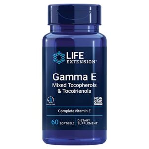 life extension gamma e mixed tocopherols & tocotrienols – complete spectrum of vitamin e for antioxidant protection – gluten-free, non-gmo – 60 softgels