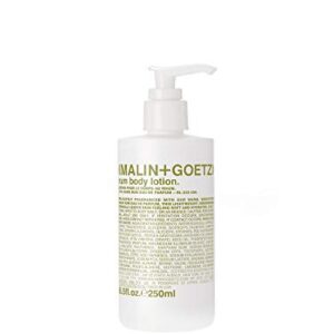 Malin + Goetz Rum Body Lotion – soothing hydrating body lotion for men and women, prevents dry skin, no stripping or irritation. Natural ingredients, cruelty-free, vegan 8.5 Fl Oz