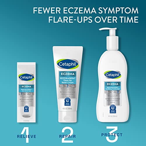 CETAPHIL ECZEMA RESTORADERM FLARE-UP RELIEF CREAM, For Eczema Prone Skin, 8 oz, Barrier Repair, 48 Hour Hydration, 2% Skin Protectant Colloidal Oatmeal, Steroid Free