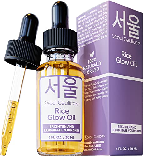 SeoulCeuticals Rice Bran Oil For Skin - Korean Skin Care Facial Glow Oil With Squalene And Vitamin E - Cruelty Free K Beauty Skincare For Dewy Glass Skin 1oz