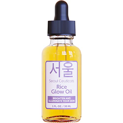 SeoulCeuticals Rice Bran Oil For Skin - Korean Skin Care Facial Glow Oil With Squalene And Vitamin E - Cruelty Free K Beauty Skincare For Dewy Glass Skin 1oz