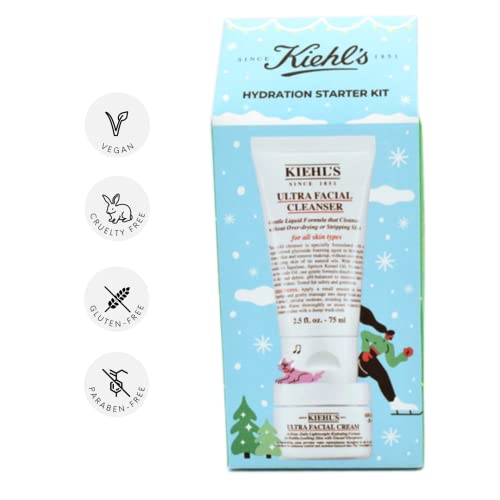 Kiehl's Hydration Starter Daily Skin Care Travel Holiday Gift Set:: Mini Ultra Facial Cleanser Wash and Mini Ultra Facial Moisturizing Cream