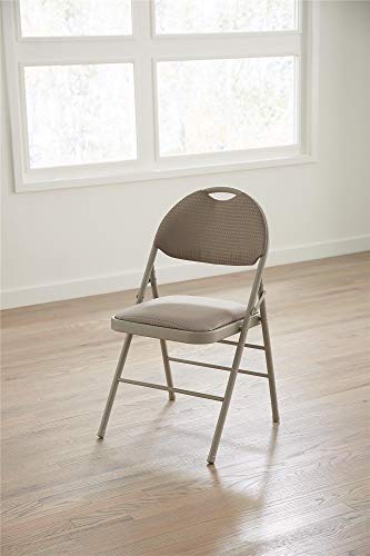 COSCO Commercial Comfort Back Fabric Folding Chair with Handle Hole, 4 pack