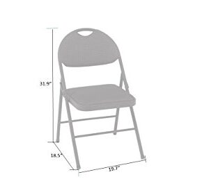 COSCO Commercial Comfort Back Fabric Folding Chair with Handle Hole, 4 pack