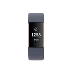 Fitbit Charge 3 Fitness Activity Tracker, Rose Gold/Blue Grey, one Size (no Warranty Support), 0.06 Pound