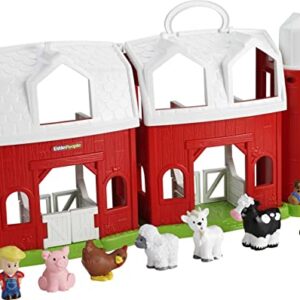 Fisher-Price Little People Animal Friends Farm, Toddler playset with Animal Figures for Ages 1 to 5 Years & Little People Caring for Animals Tractor, Push-Along Musical Farm Truck for Toddlers