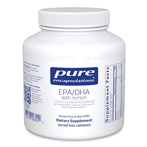 Pure Encapsulations EPA/DHA with Lemon | Ultra-Pure, Molecularly Distilled Fish Oil Concentrate with Lemon | 120 Softgel Capsules