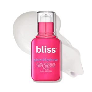 bliss glow & hydrate hyaluronic acid day facial serum | improves dullness and hydrates skin for glowing radiance | clean | paraben free | cruelty-free | vegan | 1 oz