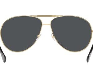 Versace Unisex Sunglasses Gold Frame, Dark Grey Lenses, 65MM