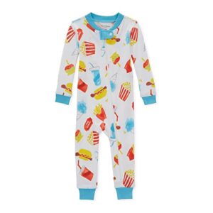 burt’s bees baby boy’s baby pajamas, zip-front non-slip footed sleeper pjs, 100% organic cotton, boardwalk treats, 12 months