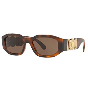 versace ve 4361 521773 havana plastic geometric sunglasses brown lens