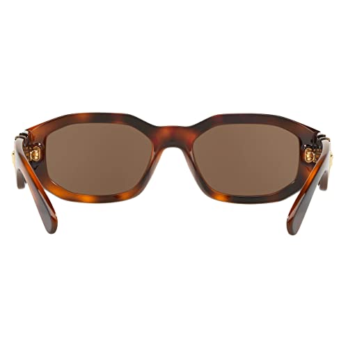 Versace VE 4361 521773 Havana Plastic Geometric Sunglasses Brown Lens