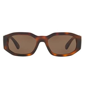 Versace VE 4361 521773 Havana Plastic Geometric Sunglasses Brown Lens