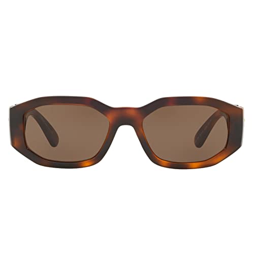 Versace VE 4361 521773 Havana Plastic Geometric Sunglasses Brown Lens