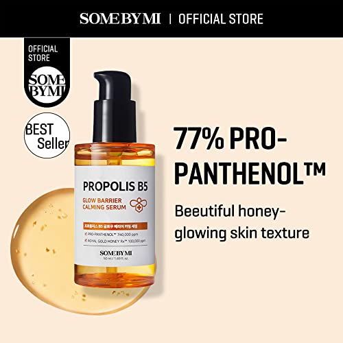 SOME BY MI Propolis B5 Glow Barrier Calming Serum - 1.69Oz, 50ml - Brightening and Calming Effect - Oiliness Control, Skin Radiance and Preventing Breakouts - Facial Skin Care