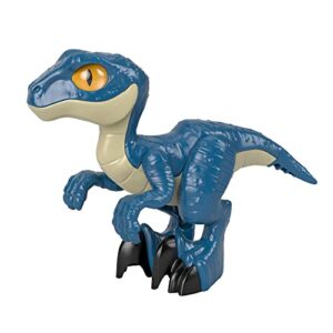 imaginext jurassic world dinosaur toy raptor xl poseable figure for preschool pretend play ages 3+ years