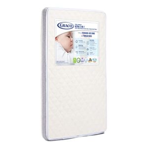 graco ultra 2-in-1 premium dual-sided crib & toddler mattress – greenguard gold certified, certipur-us certified foam core, ultra-soft 100% machine-washable zip-off mattress cover, 2-sided mattress