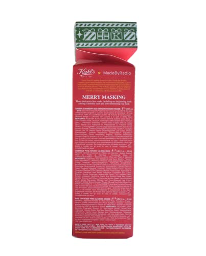 Kiehl's Merry Masking Trio Holiday Gift Set:: Turmeric & Cranberry Seed Energizing Radiance Mask, Calendula Petal-Infused Calming Mask, and Rare Earth Deep Pore Cleansing Mask