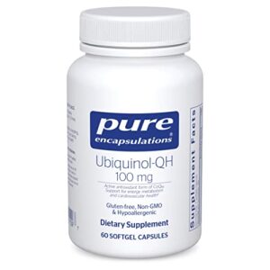 pure encapsulations ubiquinol-qh 100 mg | active form of coq10 to support immune health, cellular energy, and cardiovascular health* | 60 softgel capsules