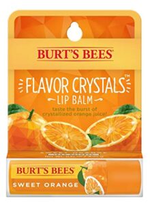 burt’s bees flavor crystals 100% natural lip balm, sweet orange with beeswax & fruit extracts – 1 tube
