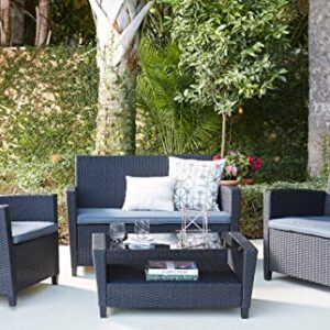 Cosco Outdoor Living 88529BGYE Malmo Patio Set, Black